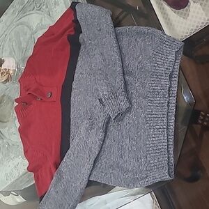 American Eagle mock neck men's color block wool blend sweater small new